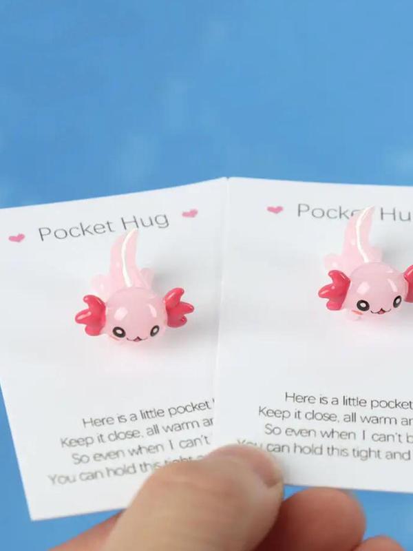 Cute Cartoon Axolotl Design Lucky Charm, Creative Birthday Gift for Friends, Hug Card, Good Luck Charm Gift, Inspirational Gift, Graduation Season Gift