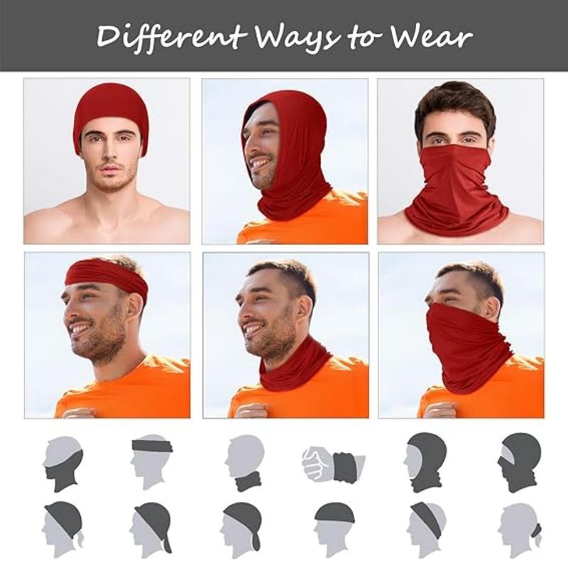 Solid Color Face Mask, 6 Counts set Breathable Windproof Sun Protection Face Cover, Sports & Outdoor Clothes Accessories for Men & Women