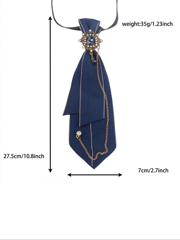 Women's Street Trend Rhinestone Decor Tie, Trendy Colorblock Tie for Daily Wear, Fashionable Clothes Accessories for Women & Girls