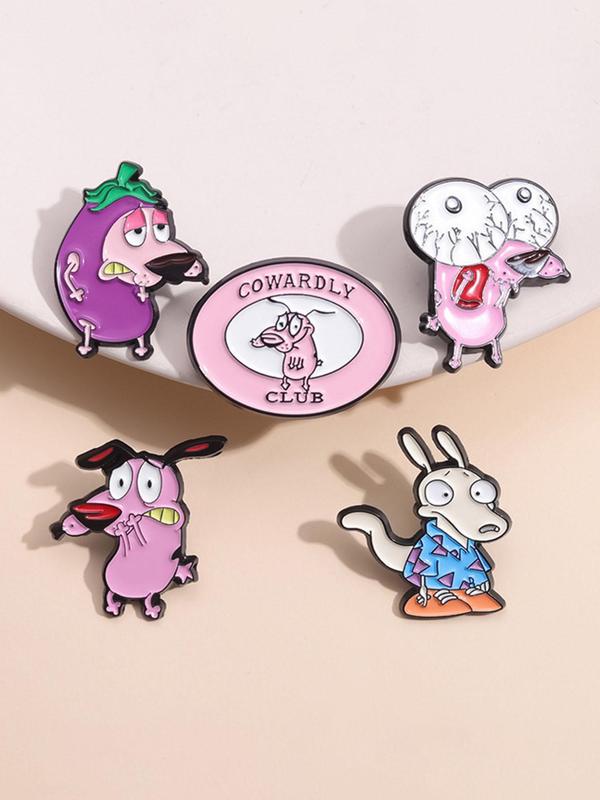 Cartoon Dog & Vegetable Design Brooch, Cute Cartoon Badge for Women & Men, Fashion Brooch for Daily Clothing Decor, Trendy All-match & Exquisite Brooch for Birthday Gift