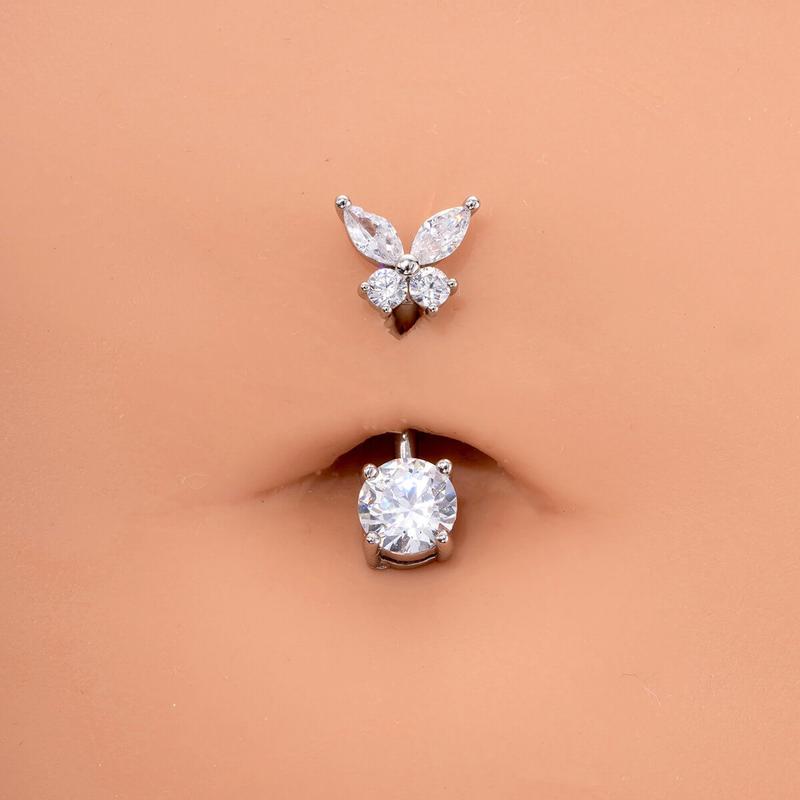 Oufer 14G Delicate Butterfly Top Belly Button Ring