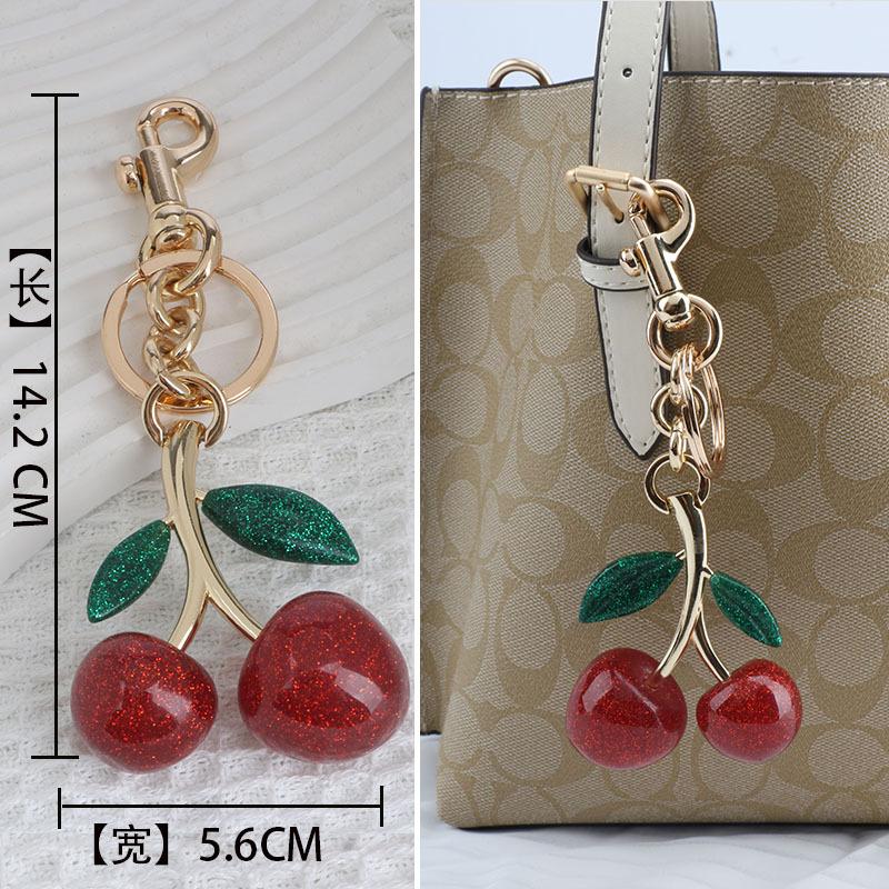 Bag pendant, keychain, cherry pendant, hanging decoration, women's bag, key decoration, alloy trend