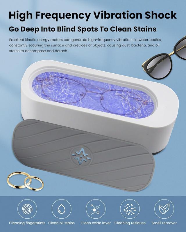 Ultrasonic Cleaner Jewelry Glasses Professional Cleaning Machine for All Jewelry, Cleaner for Watches, Rings, Earrings, Necklaces Makeup Brushes