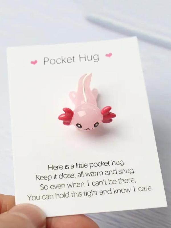 Cute Cartoon Axolotl Design Lucky Charm, Creative Birthday Gift for Friends, Hug Card, Good Luck Charm Gift, Inspirational Gift, Graduation Season Gift