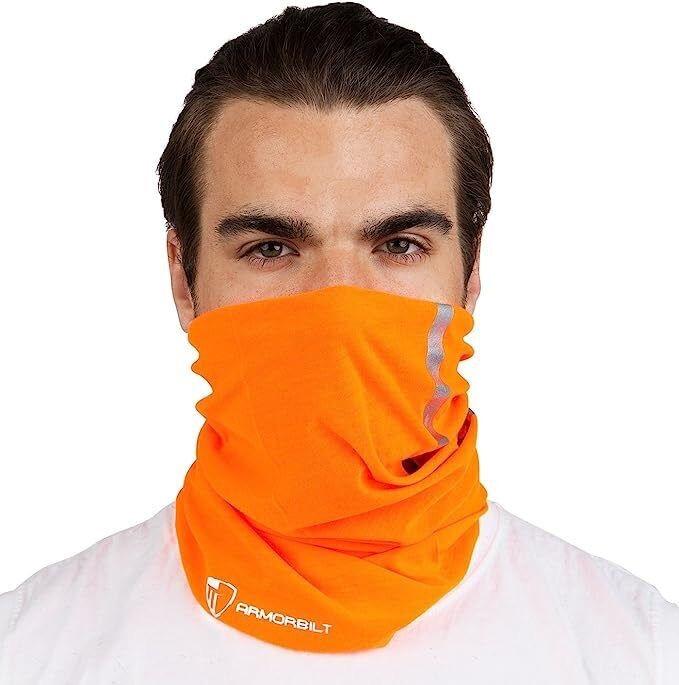 High Visibility Reflective Safety Face Clothing - Neck Gaiter, Bandana Dust Mask Colors:Yellow, Orange, Tan, Black, Mexican Flag.