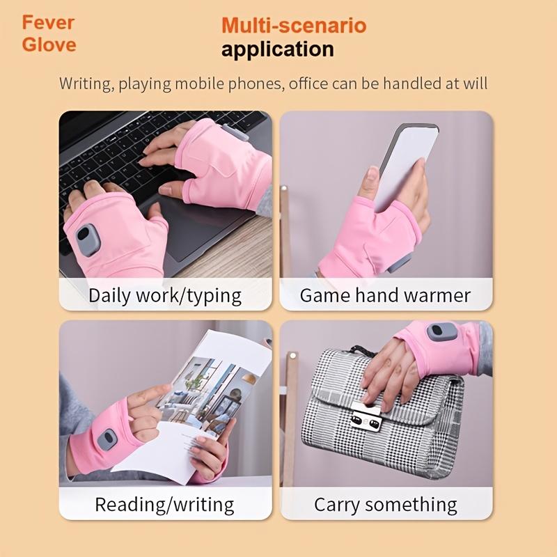 1 Pair Winter Warm Gloves with Touch Screen, USB Rechargeable Heated Half Finger Gloves, Insulated Electric Heating Gloves for Men and Women, Intelligent Thermal Comfort for Outdoor Activities,  1800mAh Lithium Polymer Battery christmas 2024 ornament