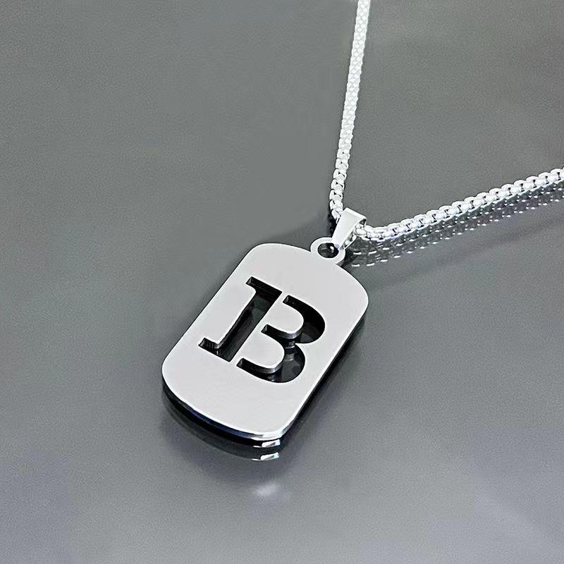 26-character English alphabet necklace Taigang chain for men and women, clothing accessories for couples, simple and versatile,hollow design