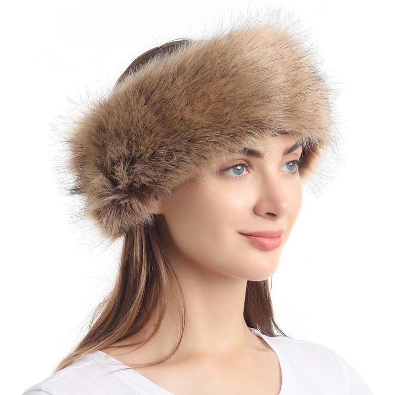 Faux Fur Headband Stretch Women's Winter Earwarmer Earmuff