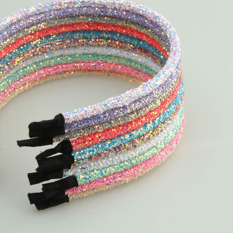 14pcs Glitter Headbands for Girls Skinny Sparkle Hairbands Women Hair Loop Hair Accessories