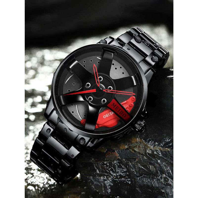 Men Wheel Dial Quartz Watch