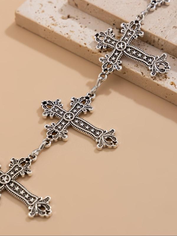 Women's Punk Style Cross Charm Decor Waist Chain, Fashion Adjustable Waist Chain for Party, Daily Clothing Decor, Trendy All-match & Exquisite Jewelry for Gift