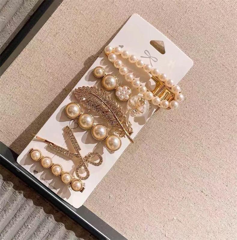 Megalook 6 Pcs set Elegant Faux Pearl Hair Clips with Rhinestone Decor for Women & Girls