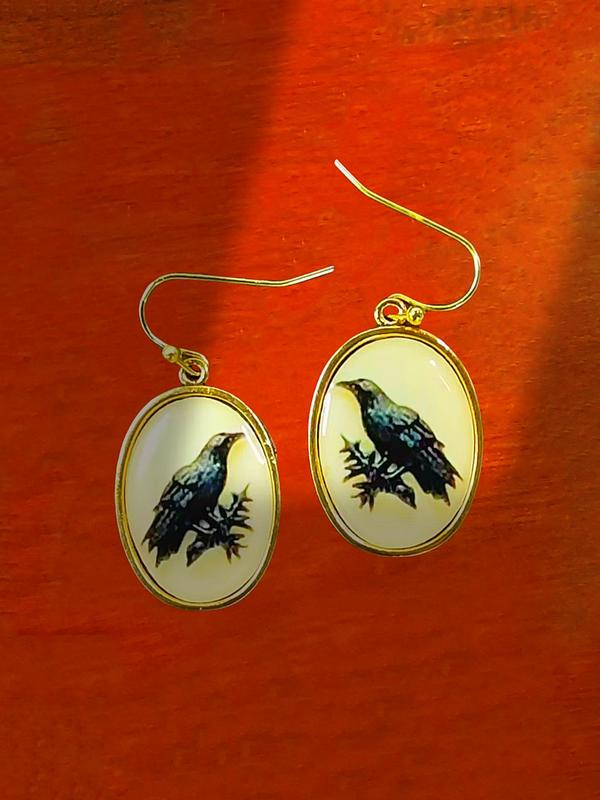 Vintage Bird Design Oval Shaped Dangle Earrings, Animal Themed Earrings for Women, Fashion Jewelry for Party, Daily Clothing Decor