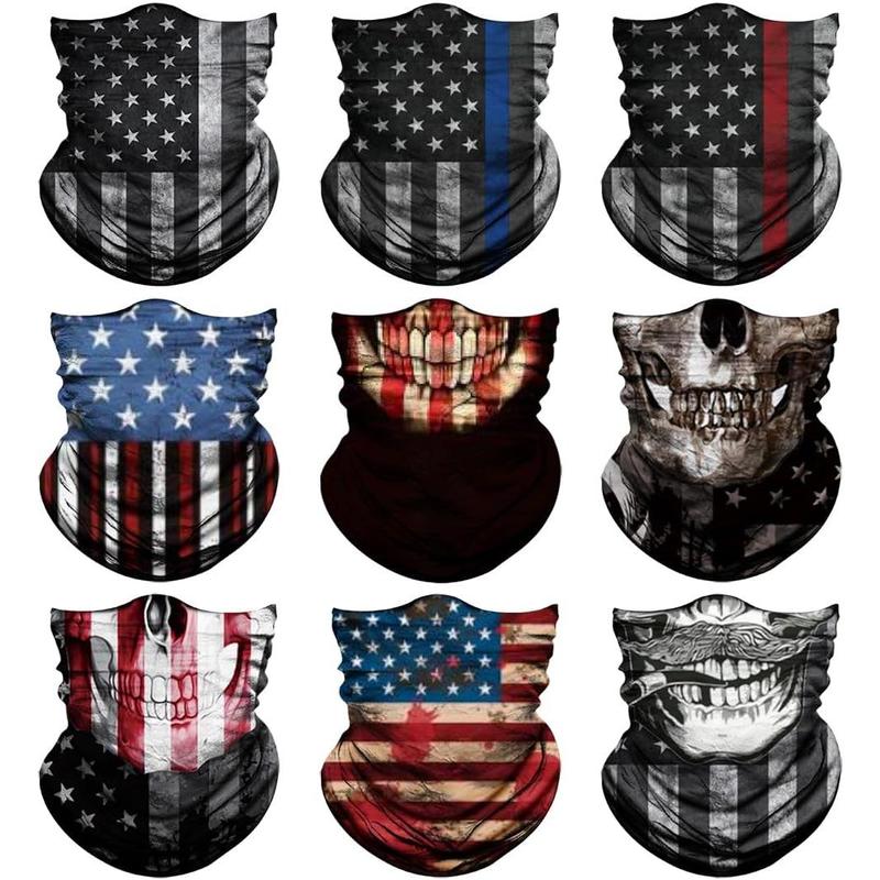 Neck Gaiter Face Mask Men Women,Seamless Bandana Rave Face Cover Scarf Mask,Balaclava,Headband, Head Wrap,Headwear