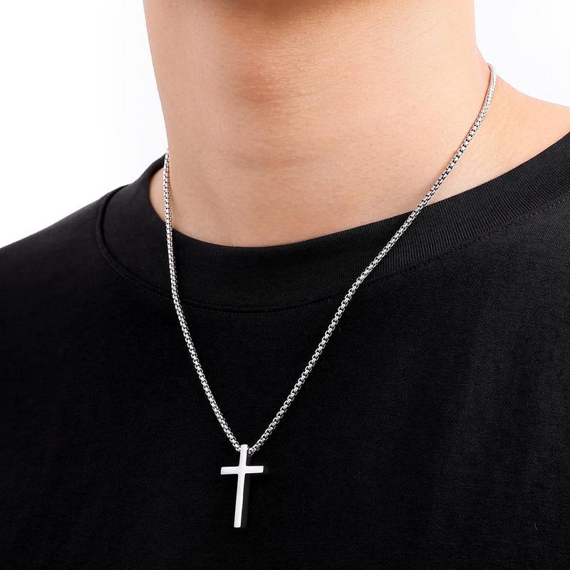 Stainless Steel Cross Necklace for Men and Women (Unisex), Hip Hop Fashionable Titanium Steel Jewelry, Classic Fashion Accessories for Daily Wear