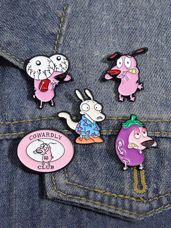 Cartoon Dog & Vegetable Design Brooch, Cute Cartoon Badge for Women & Men, Fashion Brooch for Daily Clothing Decor, Trendy All-match & Exquisite Brooch for Birthday Gift