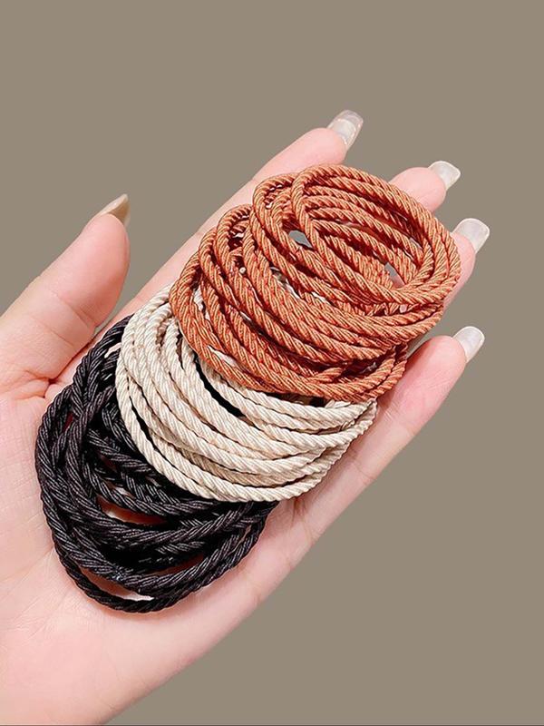 Random Color Hair Tie, 2024 New Style Casual Simple Hair Accessories for Women & Girls, Minimalist Headwear Suitable for Thick Hair Hairstyles Ideas