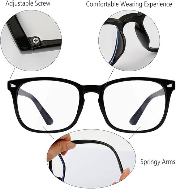 Computer Glasses, 2024 Fashion Glasses for Computer TV Phones, 1 2 3 Count Fashion Glasses For Men Women,  Clear Gaming Glasses Lenses