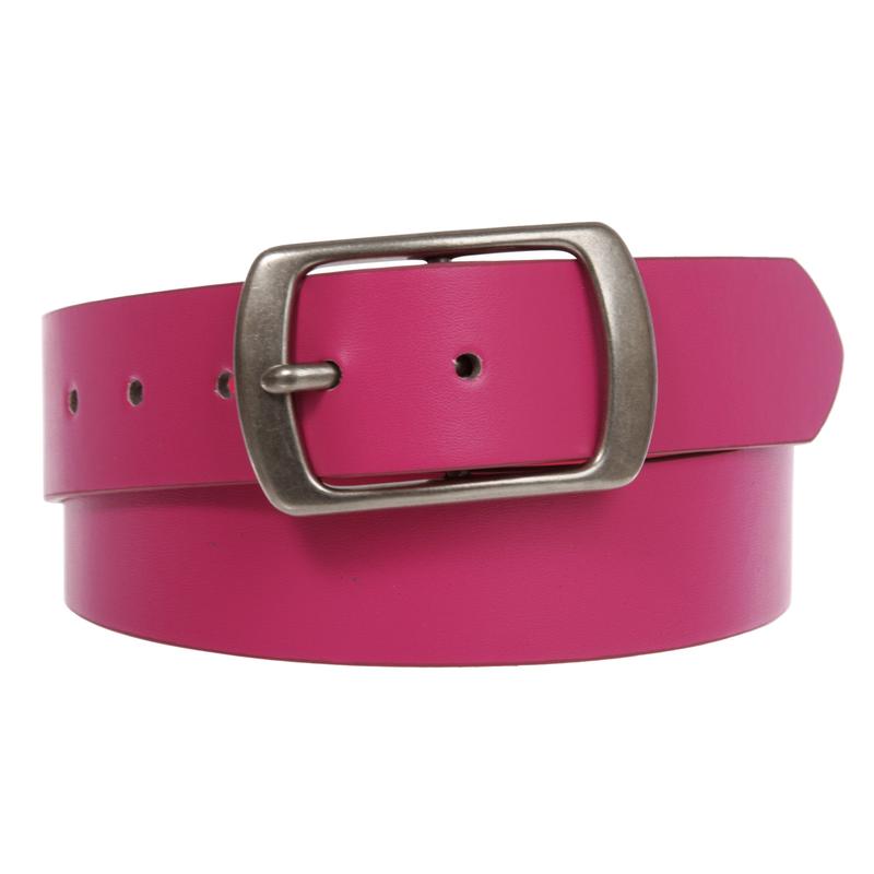 Women Casual PU Leather Dress Belt With Square Single Prong Buckle