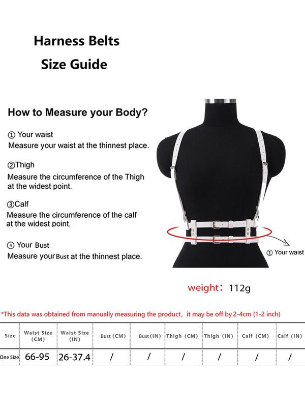 Women's Punk Style Pu Leather Harness Belt, Fashionable Gothic Style Harness Belt, PU Leather Body Strap for Daily Wear Fall Outfits Fall Freshness