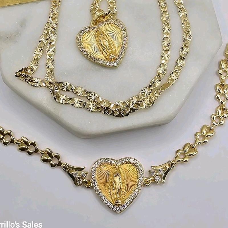 VIRGIN MARY beautiful set necklace with bracelet 7