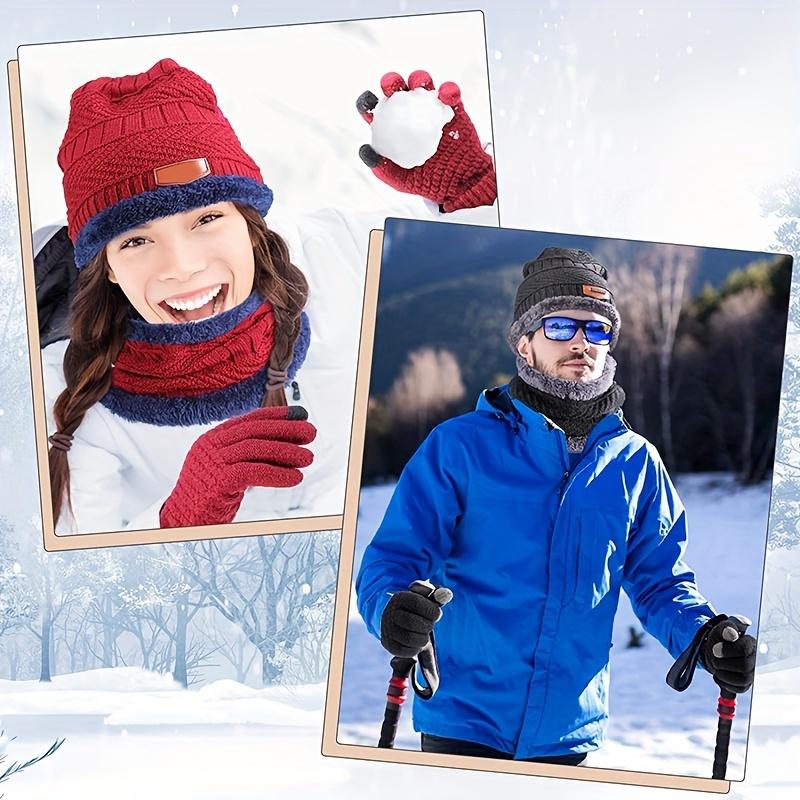 Three-Piece Winter Warm Accessories, Thick Fluffy Knitted Hat, Gloves, Scarf, Winter Knitted Hat, Low-Key Style, Ideal Gift