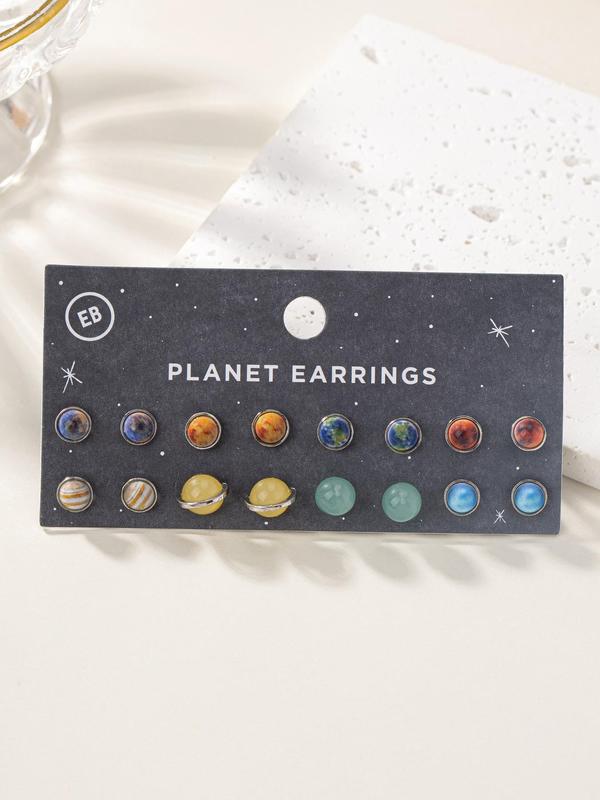 Planet Themed Earrings (1 Set), Fashionable Jewelry for Women & Girls, Simple Jewelry for Party, Daily Clothing Decor, Trendy All-match & Exquisite Jewelry for Birthday Gift