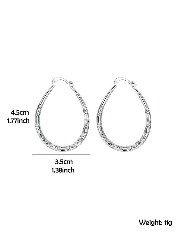 1 Pair Elegant Zinc Alloy Hoop Earrings, Water Drop Shaped Earrings for Women, Fashion Jewelry for Party, Daily Clothing Decor, Trendy All-match & Exquisite Jewelry for Birthday Gift