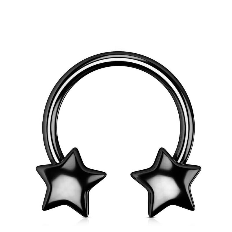 Oufer 16G 3D Star Shaped Horseshoe Ring