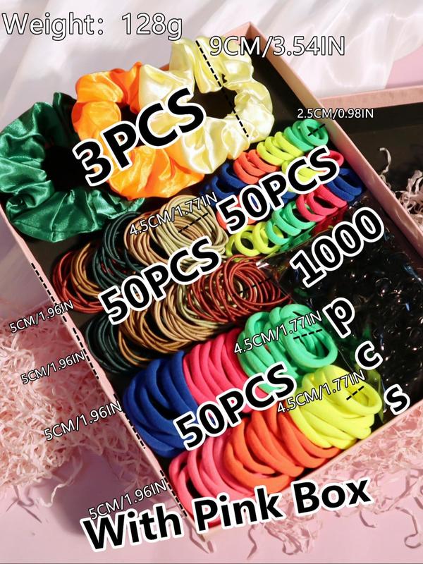 Women's Simple Style Plain Color Hair Scrunchies As Gift, Casual Trendy Elastic Hair Ties, Hair Accessories for Daily Use for Women & Girls