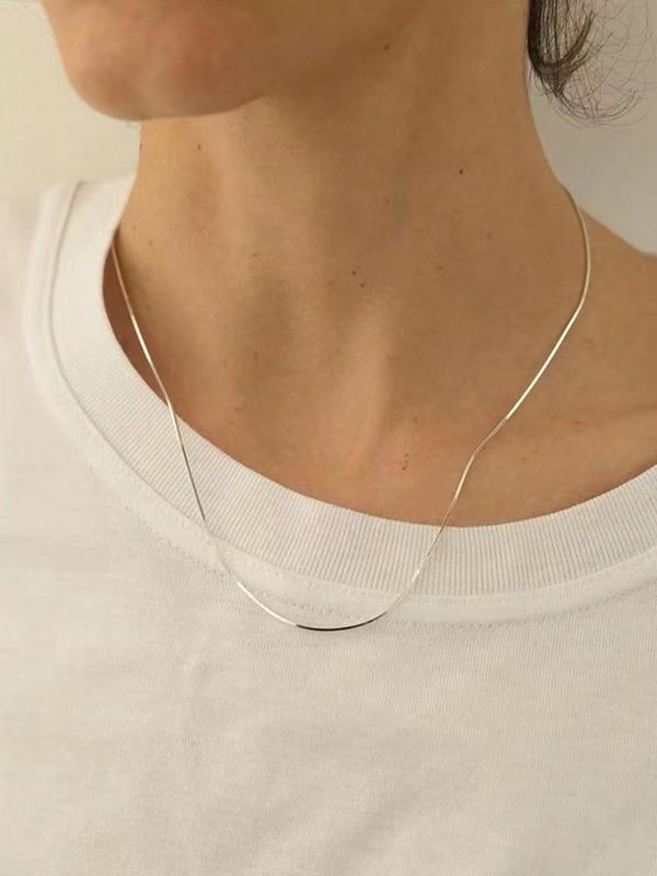 Minimalist Elegant Matching Necklace, Summer 2024 Trendy Stainless Steel Chain Necklace for Women for Gift, Dainty Jewelry for Daily Wear