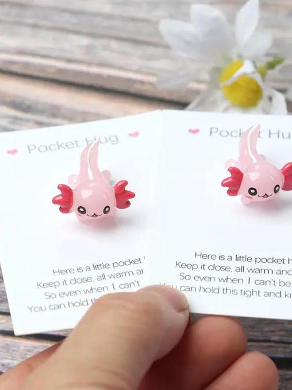 Cute Cartoon Axolotl Design Lucky Charm, Creative Birthday Gift for Friends, Hug Card, Good Luck Charm Gift, Inspirational Gift, Graduation Season Gift