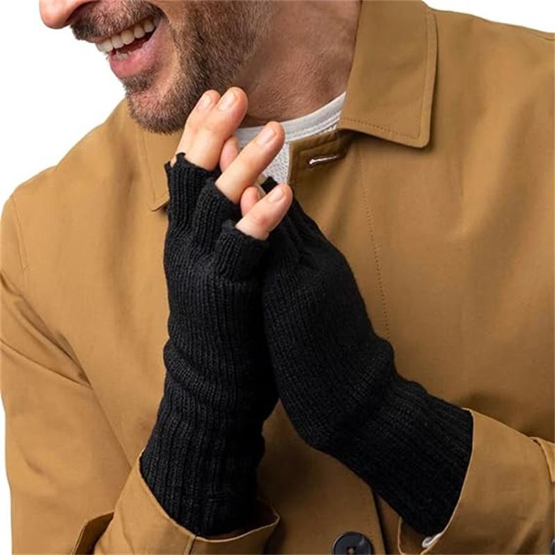 Fingerless Gloves for Women Men Winter Fingerless Mittens for Women Men Warm Knitted Gloves Typing Half Finger Gloves