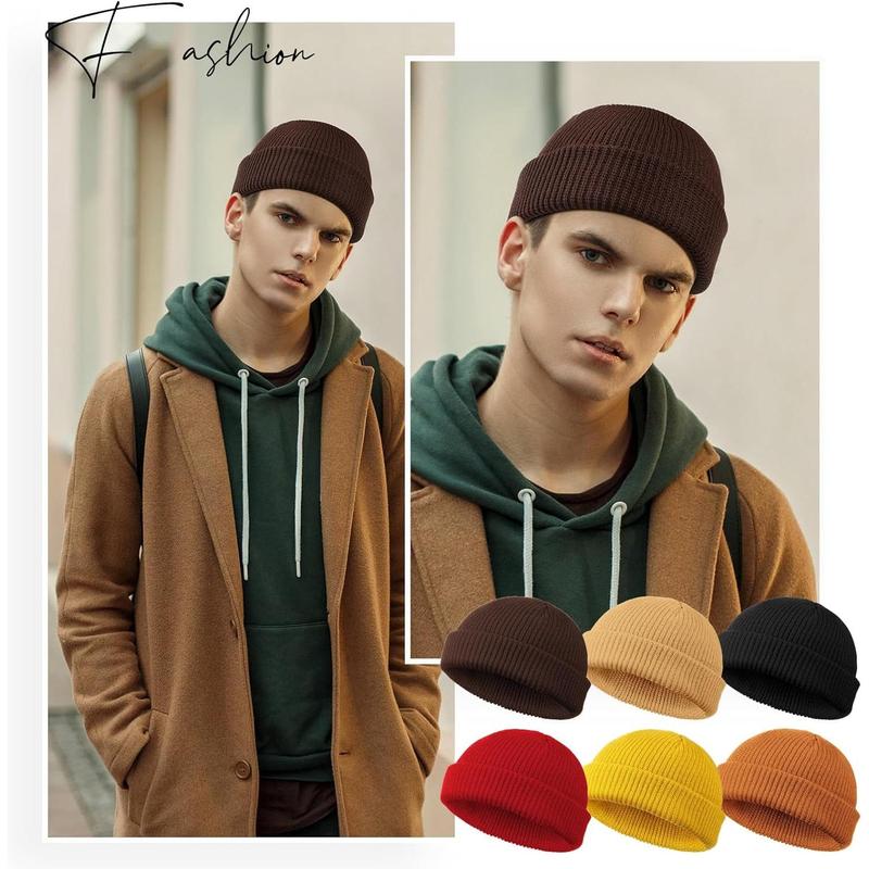 6 count Trawler Beanie Watch Hat Roll up Edge Skullcap Fisherman Beanie Unisex