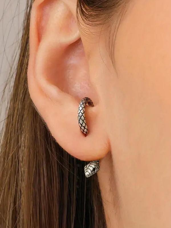 Snake Design Piercing Earrings, Punk Style Earrings for Women & Girls, Fashion Jewelry for Party, Daily Decor, Trendy All-match & Exquisite Jewelry for Birthday Gift