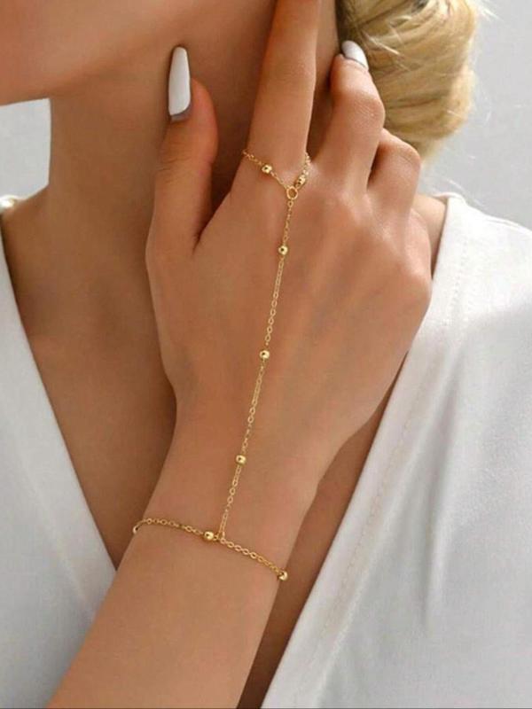 Minimalist O-ring Design Hand Chain Bracelet, Fashionable Jewelry for Women & Men for Party, Daily Clothing Decor, Trendy All-match & Exquisite Jewelry for Birthday Gift