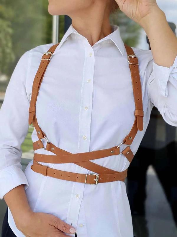 Women's Fashion Pu Leather Harness Belt, Casual Cute Lovely Belt for Daily Wear, Fashion Accessories for Party, Daily Clothing Decor