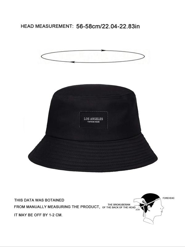 Letter Patched Design Bucket Hat, Outdoor Sun Protection Cap, Fashion Accessories for Men & Women