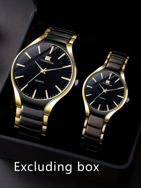 Fashion Couple Watch, Unisex Round Dial Analog Quartz Watch, without Box, Fashion Watch for Party, Daily Decor, Trendy All-match & Exquisite Watch for Birthday Gift