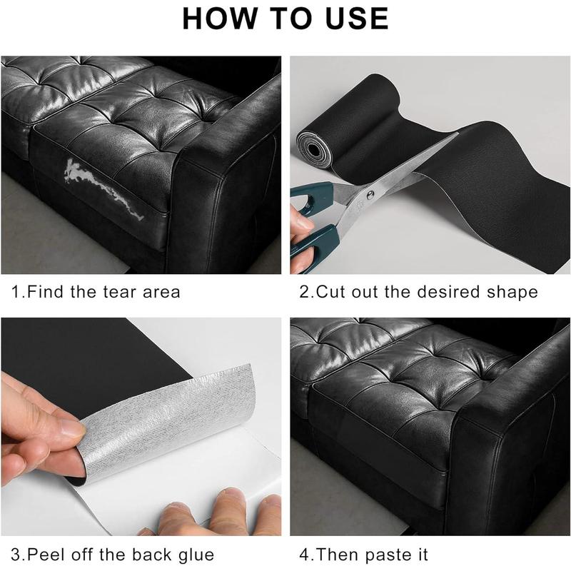 Versatile Self-Adhesive Leather Repair Patch for Furniture, Sofa, and Car Seat - Durable Leather Patches for Instant Repair, Strong Adhesion, Waterproof and Scratch-Resistant