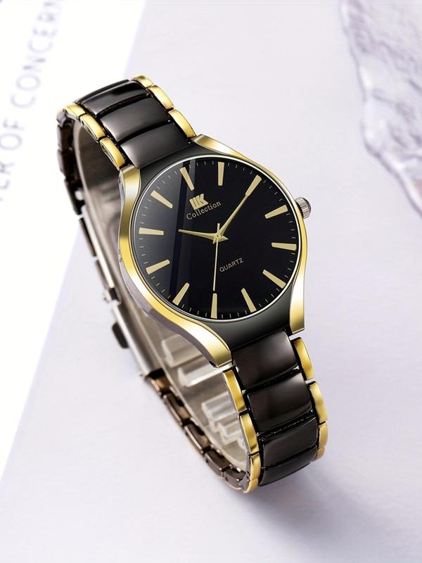 Fashion Couple Watch, Unisex Round Dial Analog Quartz Watch, without Box, Fashion Watch for Party, Daily Decor, Trendy All-match & Exquisite Watch for Birthday Gift