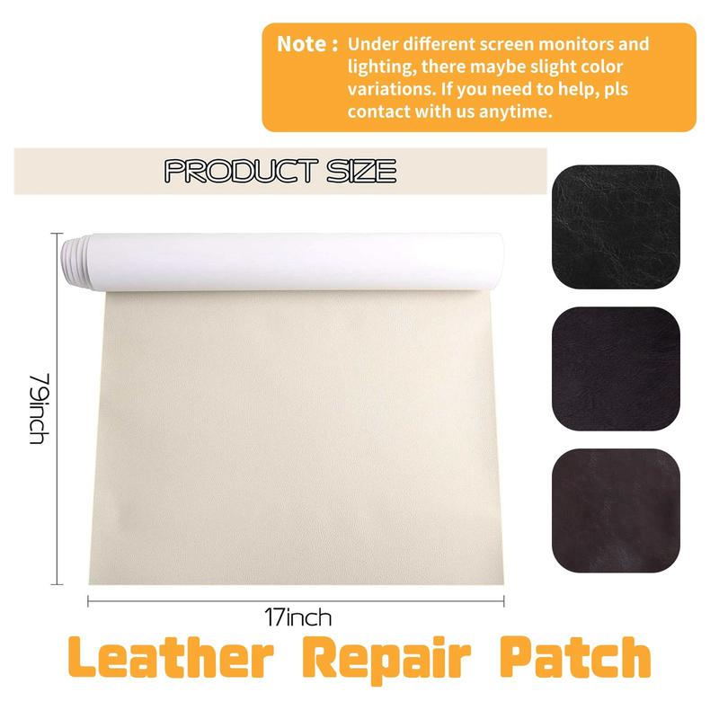 Leather Repair Patch, 17X79 inch Self Adhesive Leather Repair, Large Leather Repair Tape for Couches, Furniture, Car Seats, Cabinets, Wall, Handbags leather repair