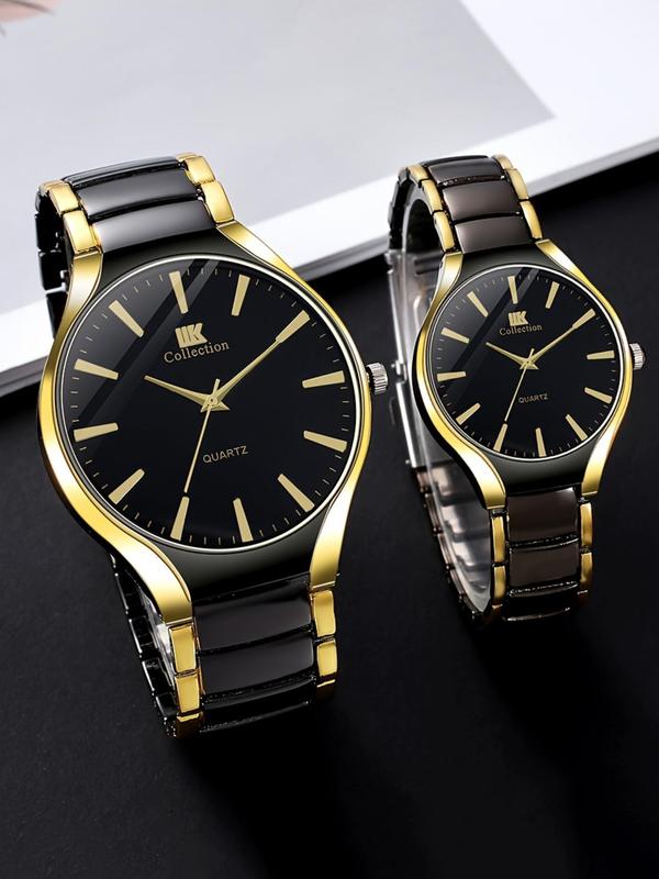 Fashion Couple Watch, Unisex Round Dial Analog Quartz Watch, without Box, Fashion Watch for Party, Daily Decor, Trendy All-match & Exquisite Watch for Birthday Gift