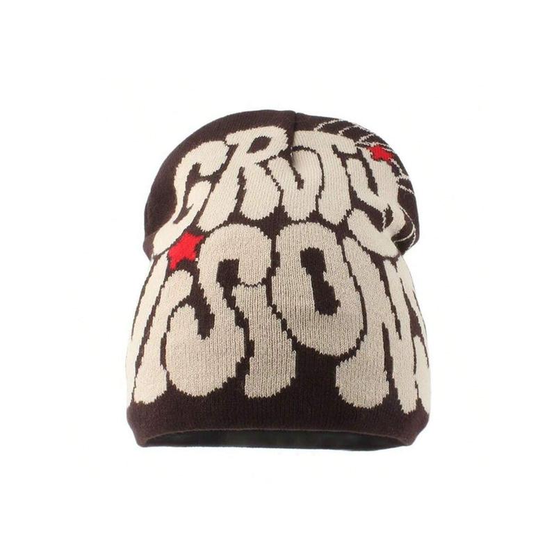 Unisex Harajuku Punk Style Knitted Beanie Cap, Warm And Fashionable