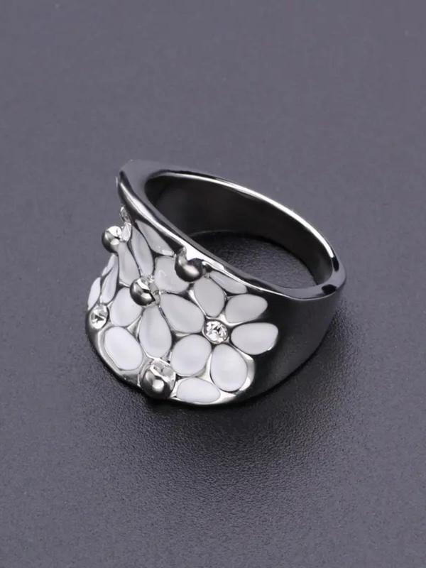 Women's Elegant Temperament Promise Ring, Trendy Flower Shape Design Engagement Ring for Women, Casual Vintage Jewelry for Party, Daily Decor