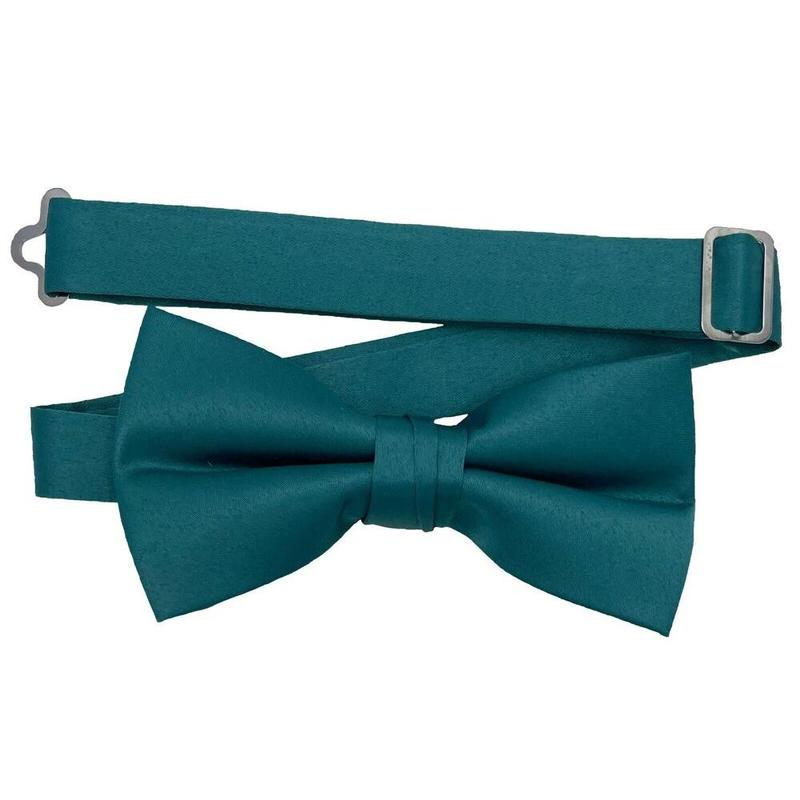 Men's Bow Tie Quality clip on adjustable neck band Satin Solid Pattern Colors