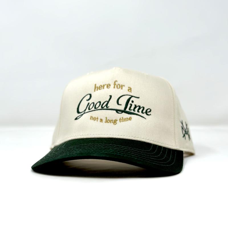 Here for a Good Time Trucker Hat by The Mad Hatter Company