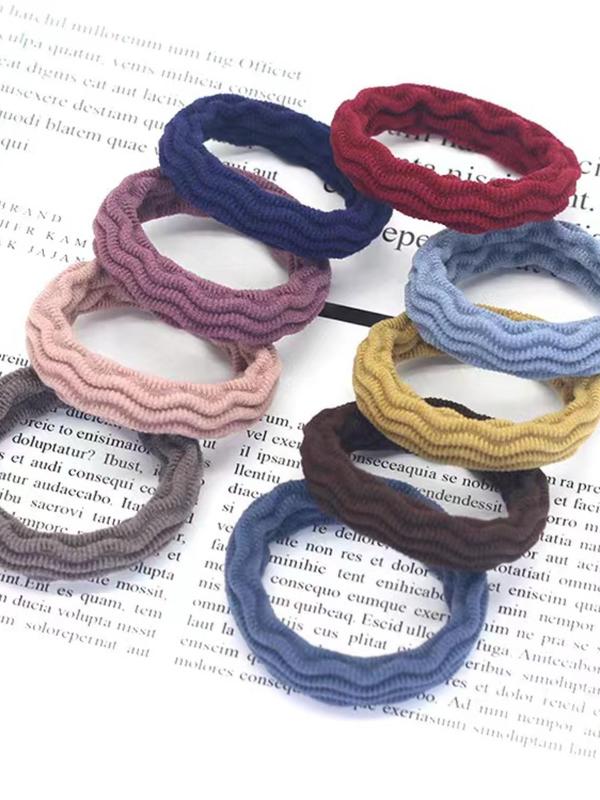 Random Color Simple Plain High Stretch Hair Tie, 60pcs Summer Casual Versatile Elastic Hair Accessories for Women & Girls, Minimalist Headwear Suitable for Thick Hair