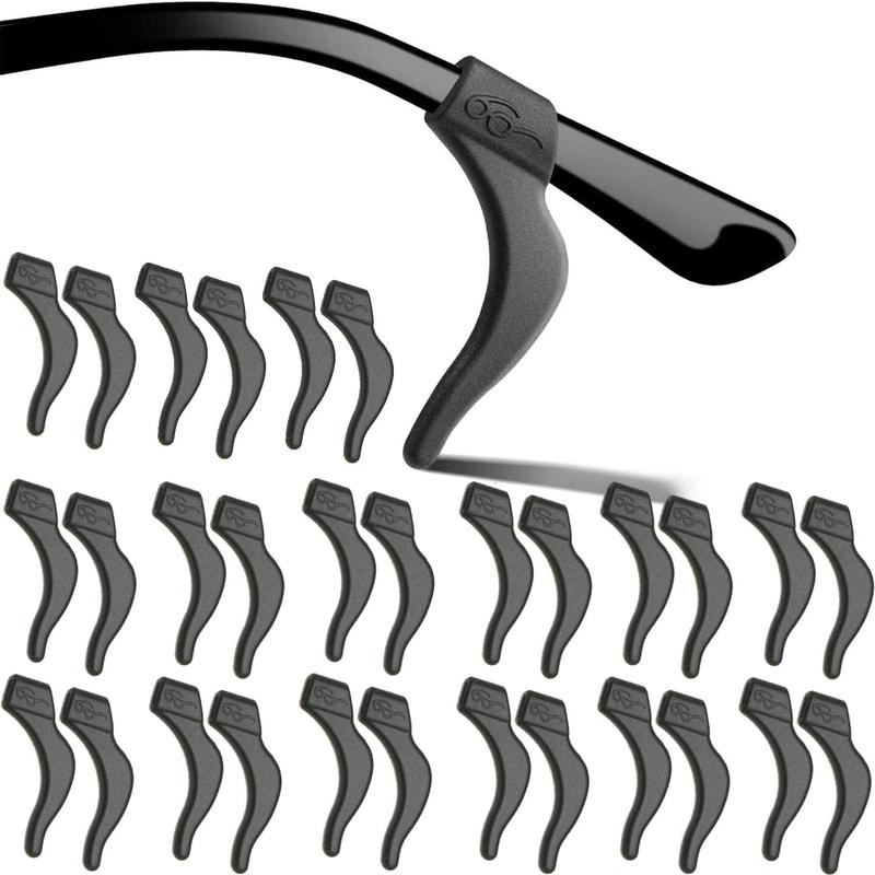 Eyeglass Ear Grips - 18 Pairs Glasses Anti-Slip, Comfortable Silicone Elastic Eyeglasses Temple Tips Sleeve Retainer, Prevent Eyewear Sunglasses Spectacles Glasses Slipping (Black-2)