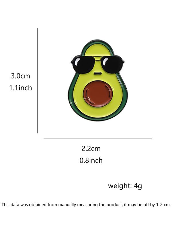 Cute Cartoon Avocado Design Brooch, Fashion Brooch for Women & Men, Enamel Pin for Backpacks, Jeans, Hats Decoration, Casual Alloy Jewelry for Daily Wear